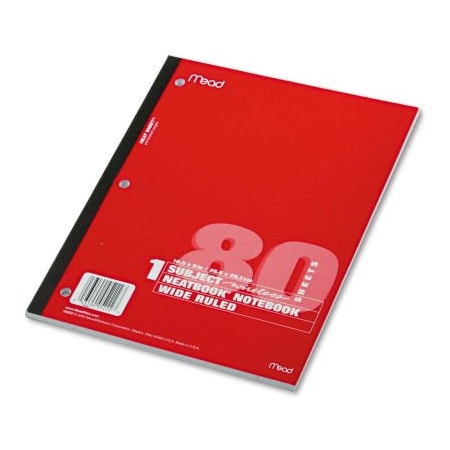 Mead Products Mead Single Subject Notebooks 05222, 8" x 10-1/2", 80 Sheets/Pad, 1 Pad/Pack 5222